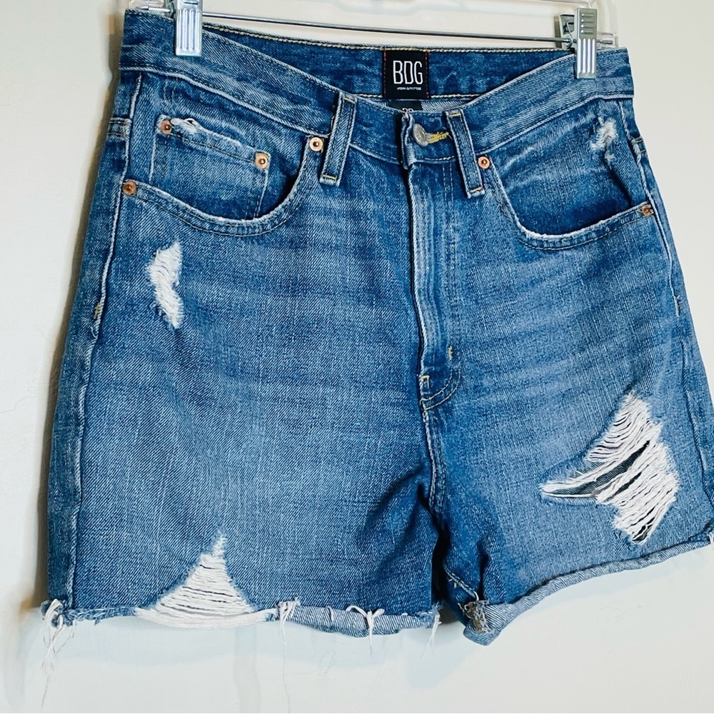 BDG High Rise Distressed Denim Jean Shorts - Picture 2 of 8